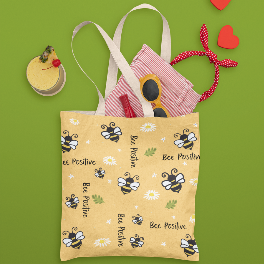 Bee Positive Tote Bag