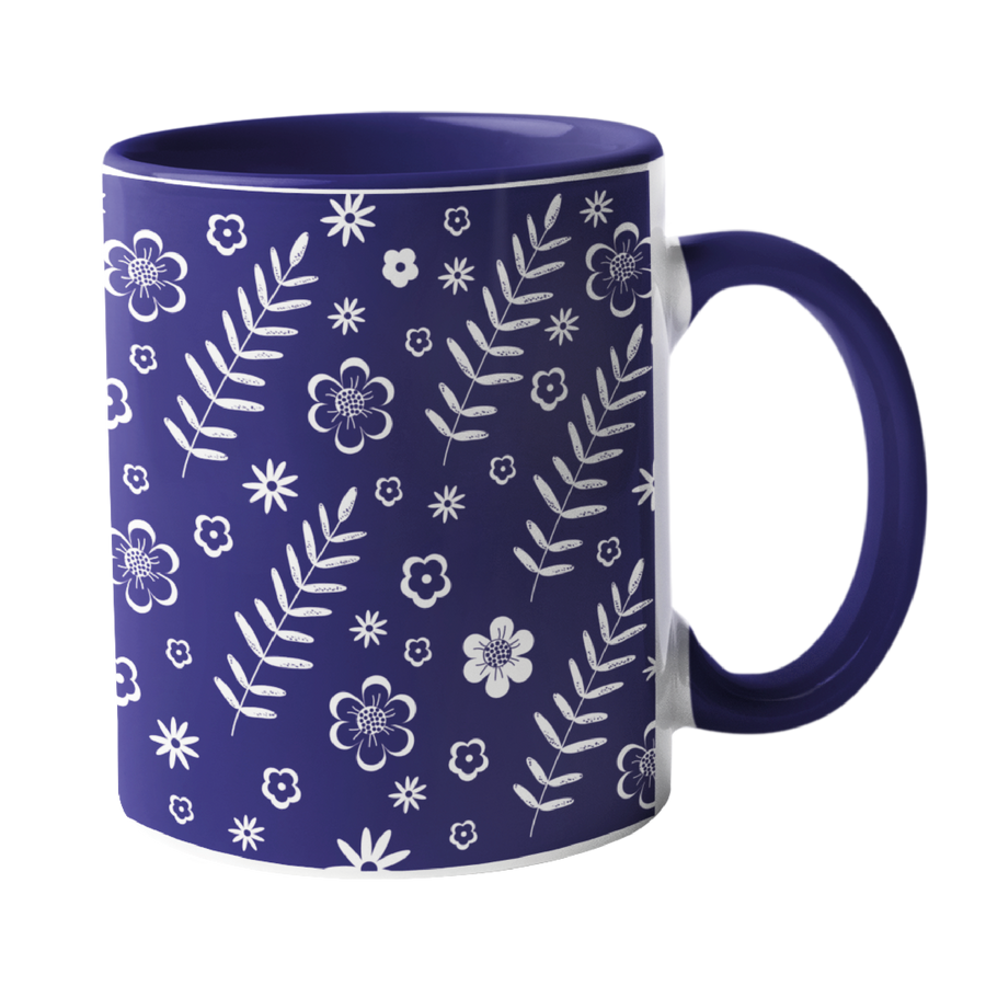 Blue Floral Mug