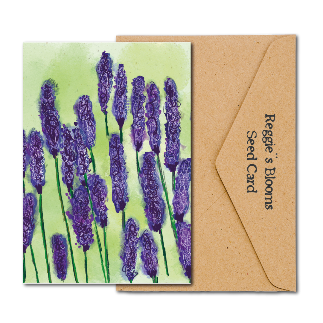 Lavender In The Breeze Wildflower Plantable Seed Greeting Card