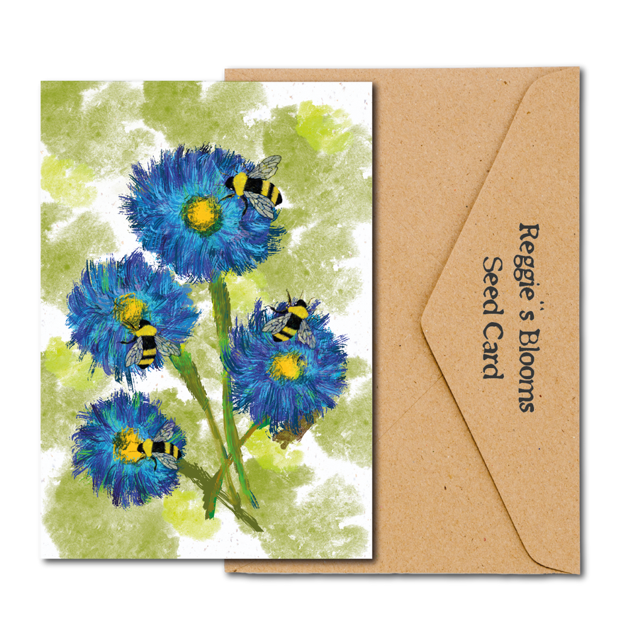 Cornflower Blue Wildflower Plantable Seed Greeting Card