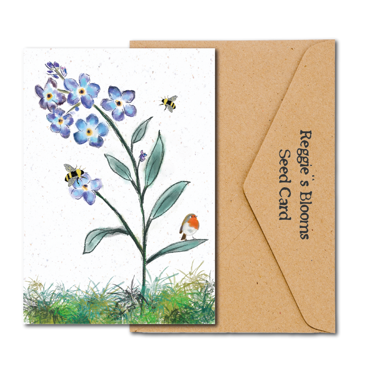 Forget Me Not Wildflower Plantable Seed Greeting Card
